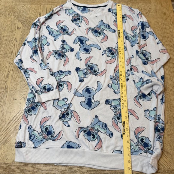 Disney women's size 3X Stitch All Over Print Pullover Sweatshirt Sleep Dress Top - Picture 4 of 6